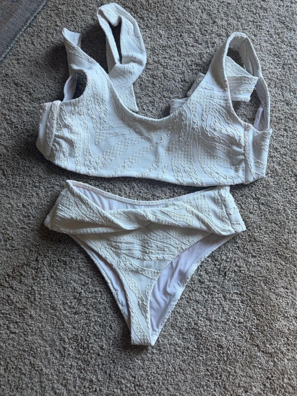 Devon Windsor textured zebra bikini set